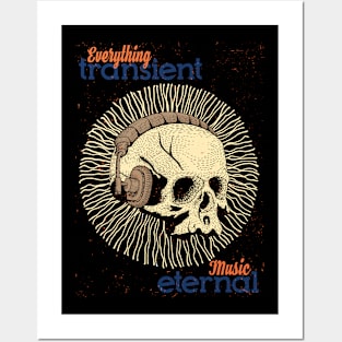 everything transient music eternal Halloween skull Posters and Art